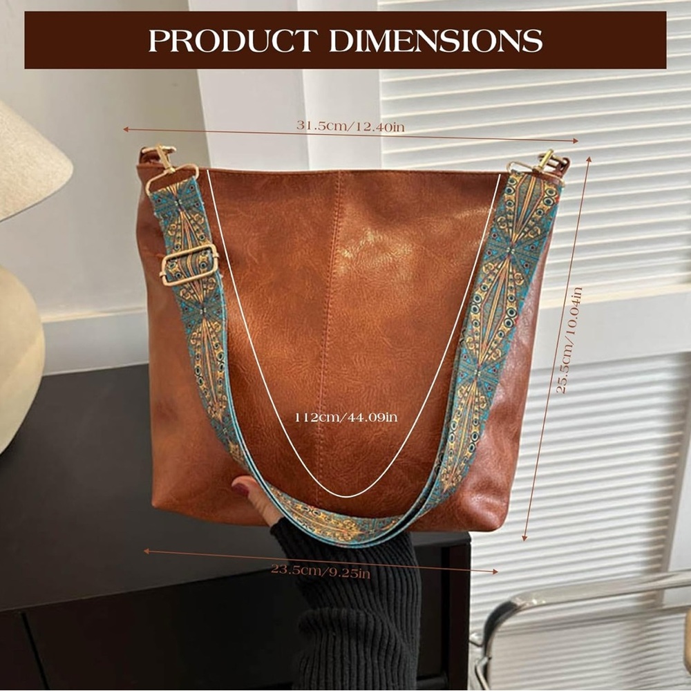 Elegant Brown Leather Shoulder Bag